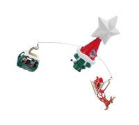 SAFIGLE Rotating Musical Christmas Tree Topper Star with Lights Santa Sleigh and Reindeer Ornament Easy to Install Lighted Star Decoration for Festive Home and Party Ambience