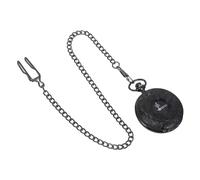 SAFIGLE Round Pocket Watch Retro Classic Dual Display Steampunk Thick Chain for Men Roman Numerals Dial Vintage Black Face