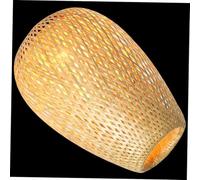 SAFIGLE Rustic Woven Bamboo Lampshade Pendant Lamp Cover for Bedroom Living Hotel Restaurant Ceiling Light with Zen Style