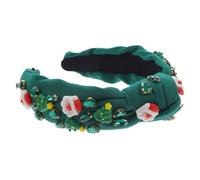 SAFIGLE Santa Claus Headband Xmas Knotted Twisted Women Wide Headband Decorative for Christmas Party Holiday Hair Accessories