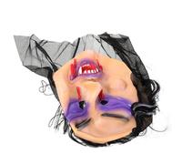 SAFIGLE Scary Halloween Female Ghost Mask Bloody Laughing Face Cosplay Party Decor Safe Material Haunted House Photo Prop