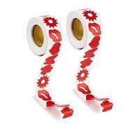 SAFIGLE Self Adhesive Tanning Stickers Body Stickers for Sunbathing Red 1.5 Inch 3.8cm 500 Pieces Per Roll 2 Rolls Set for Uv Tanning Sessions