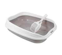 SAFIGLE Semi Enclosed Cat Litter Box for Small Animals and Cats with Easy to Clean Abs Material and Top Entry Design, Prevents Litter being Kicked, for Indoor Use by Pet Owners