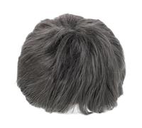 SAFIGLE Short Layered Wigs Women Grey Wavy Wig Black Women for Work Dates and Parties