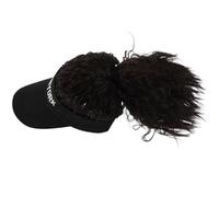SAFIGLE Short Ponytail Wig with Baseball Cap for Women, Realistic Hair Material, High-temperature Fiber, Stylish Design for Special Occasions and Everyday Wear, Natural Black Colour