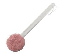 SAFIGLE Silicone Bath Brush with Long Handle for Back Exfoliating Double-Sided Massage Scrubber with Anti-Slip Grip Soft Silicone Shower Brush for Deep Cleaning and Itch Relief Suitable