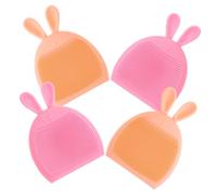 SAFIGLE Silicone Face Scrubber 4pcs Set Rabbit Shape Facial Cleansing Brush and Face Massager for Gentle Exfoliation and Deep Cleaning Suitable for Daily Skincare Routine