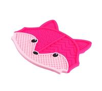 SAFIGLE Silicone Makeup Brush Cleaner Pad Fox Design Rose Red Cosmetic Brush Cleaning Mat Suction Cup Cosmetic Tool Cleaning Supplies