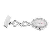 SAFIGLE Silver Rhinestone Alloy Nurse Pocket Watch Fashionable Doctor Hanging Fob Watch for Medical Professionals Precision Quartz Movement Portable Design for Nurses and Healthcare