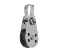 SAFIGLE Single Pulley Block Stainless Steel Wire Rope Pulley for Marine Rigging and Crane Use, Rust Resistant with 316 Stainless Steel and Nylon, Minimizes Wear on Lines, Silver Outdoor