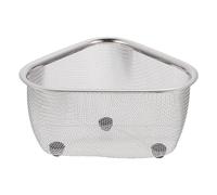 SAFIGLE Sink Mesh Colander with Draining Rack and Scrubber Organizer, Triangular Corner Basket for Kitchen Sink Storage and Vegetable Washing