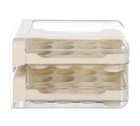 SAFIGLE Sliding Egg Carton Stackable Plastic Egg Tray Organizer Fridge Drawer Type Container for Refrigerator Storage