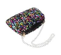 SAFIGLE Small Sequin Evening Bag for Women with Versatile Detachable Chain Strap, Sparkling Polyester and Metal Square Clutch, Stylish Statement Accessory for Prom and Events