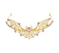 SAFIGLE Spider Web Crown: Spiderweb Crown Tiara For Halloween Party - Women Rhinestone Metal Gothic Spider Headband - Festival Headdress For Cosplay