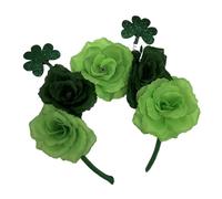 SAFIGLE St Patricks Day Headband Green Shamrock Rose Flower Party Women Hair Accessories for Festival Celebration