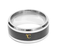 SAFIGLE Stainless Steel Heat Discoloration Finger Ring Unique Printed 8mm Colour Changing Round Ring Birthday Families and Friends