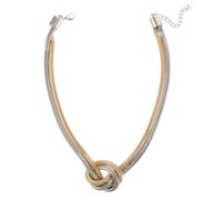 SAFIGLE Stylish Color Matching Knotted Necklace Retro Collarbone Chain for Effortless Versatile Styling for Banquet Events and Daily Wear Lightweight Mixed Metal Design