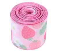SAFIGLE Summer Fruit Ribbon with Strawberry Print 6.3Cm Width 5 Yards Polyester Ribbon for Present Packing and DIY Craft Use