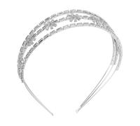 SAFIGLE Three-layer Zircon Bridal Crown Headband Metal Headband for Women Wedding Headdress