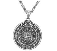 SAFIGLE Titanium Steel Necklace for Men Treasures Zodiac Pendant Clavicle Chain Fashion Jewelry