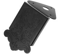 SAFIGLE Triangle Chrome Mandolin Tailpiece with Decorative Cover and Screws Loop-end Replacement Part for Guitar Makers Black B-45 Easy String Changes