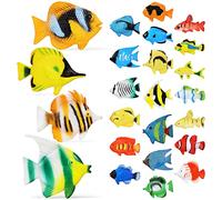 SAFIGLE Tropical Fish Toys Set: 24pcs Ocean Themed Playset | Ideal for Kids' Imaginative Play and Craft Projects | Miniature Plastic Figures | Perfect for Dollhouse, Front Door Decor, and Xmas Wreaths