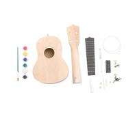 SAFIGLE Ukulele DIY Kit 21 Inch Basswood 1 Set Painting Handwork 4 String Hawaii Guitar Musical Instruments Unfinished Buildable Kit for Children Parents Beginners Instruction Manual