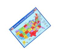 SAFIGLE Usa Map Poster for Classroom Decoration Educational Wall Map with Detailed State and City Labels Bright Colors Geography Poster for School Supply and Home Learning for Preschool