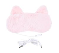 SAFIGLE USB Heated Eye Mask Moist Heat Compress for Tired Eyes Portable Sleep Mask for Stress Relief and Improved Sleep Quality for Men and Women Pink Cat Design
