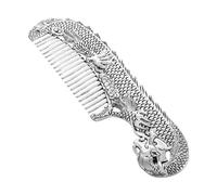 SAFIGLE Vintage Dragon Alloy Comb Hand Carved Chinese Decorative Hair Comb for Grooming Styling for Special Occasions Antique Collectible Accessory