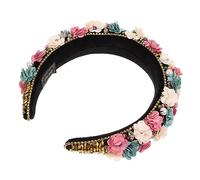 SAFIGLE Vintage Flower Hair Band with Diamond Inlay Wide Edges Bridal Headpiece Delicate Headdress for Women for Weddings Parties Elegant Hair Accessory for Brides