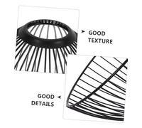 SAFIGLE Vintage Industrial Metal Cage Lamp Shade Bulb Guard with Geometric Twisted Texture for Ceiling Floor Table Lamps in Living Bedroom Study Black Half-Elliptical