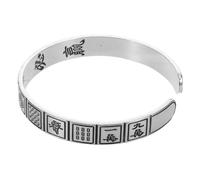 SAFIGLE Vintage Mahjong Cuff Bangle Open Cuff Bracelet with Mahjong Wonders Element Symbolic Jewelry for Men and Women Lucky Cultural Accessory