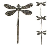SAFIGLE Vintage Metal Dragonfly Hair Clips 4pcs Decorative Hair Pins for Women Unique Design