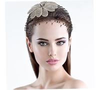 SAFIGLE Vintage Rhinestone Mesh Hair Cap for Women Elegant Flower Headpiece with Breathable Mesh Base Sparkling Statement Accessory for Weddings Anniversaries Parties and Formal Events