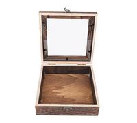 SAFIGLE Vintage Specimen Display Box with Lid Retro Lidded Case for Jewelry Items Sturdy Design Dustproof Showcase for Collectibles