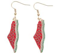 SAFIGLE Watermelon Earrings: Exquisite Rhinestone Dangle Drops | Celebrating the Vibrancy of the Palestine Flag | Bold Summer Fashion Statement | Ideal for Beachside Soirees and Tropical Gatherings