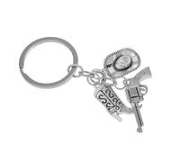 SAFIGLE Western Cowboy Hat and Boot Keychain Metal Charm Horseshoe Pendant for Car and Backpack Accessories, Western Style Key Ring for Women Horse Lovers