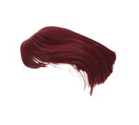 SAFIGLE Wine Short Bob Wig Bangs Straight Synthetic Hair for Women Cosplay and Daily Party Fashionable Shoulder Hairpiece