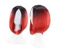 SAFIGLE Womens Gradient Color Bob Wig High Temperature Synthetic Hair for Cosplay Short Straight Style Comfortable and Ventilative for Daily Wear and Special Occasions Gradient Red