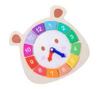 SAFIGLE Wooden Bear Shape Clock for Early Learning Educational Cognitive with Blocks Smooth Edges Safe Premium Wood Material for Preschoolers Development