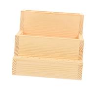 SAFIGLE Wooden Multi-function Storage Box with Double Layer Compartment, Small Portable Cosmetic Organizer for Makeup Brushes and Nail Tools, Desktop Vanity Holder for Home and Salon Use