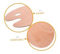 SAFIGLE Wooden Paint Palette Oval Shape Ergonomic Thumb Hole Smooth Nonstick Surface Wood for Watercolor Oil Painting Mixing Tray for Artists