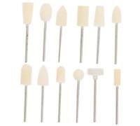 SAFIGLE Wool Nail Drill Bits in Art Designs Manicure Pedicure Bit Kit 12pcs Stainless Steel with Assorted Colours for Carving and Polishing Nails for Home Use
