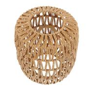SAFIGLE Woven Pendant Lamp Shade, Rope Rattan Weave Lantern Shape Ceiling Light Cover for Hotel Homestay, Khaki, Small 20X18Cm