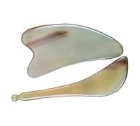 SAFIGLE Yak Horn Scraping Massager Set 2pcs - Facial and Eye Gua Sha Scrapping Plates for Face and Neck Massage, Natural Body Massager Tools for Skin Care and Relaxation Random Color