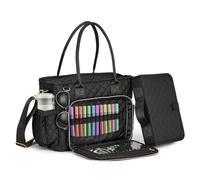 Safipotts Bible Study Bag for women Comes with Detachable Book Cover, Church Bag with Adjustable Shoulder Strap, Bible Tote Bag for Bible Study Supplies, Black