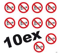 SAFIRMES 10 Small Round Stickers 3 cm No Smoking