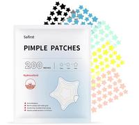Safirst Acne Star Absorbent Hydrocolloid Patches, 3 Sizes, 200 Count, Adhesives for Blemishes, Color Spots, Acne Coverage, Emergency Face Treatment.