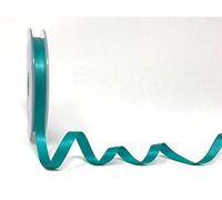 Safisa Teal 8mm Double-Faced Satin, on a 3m Length (Cut from a roll and Presented on a Bertie's Bows Ribbon Card)
